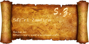 Sári Zamfira névjegykártya